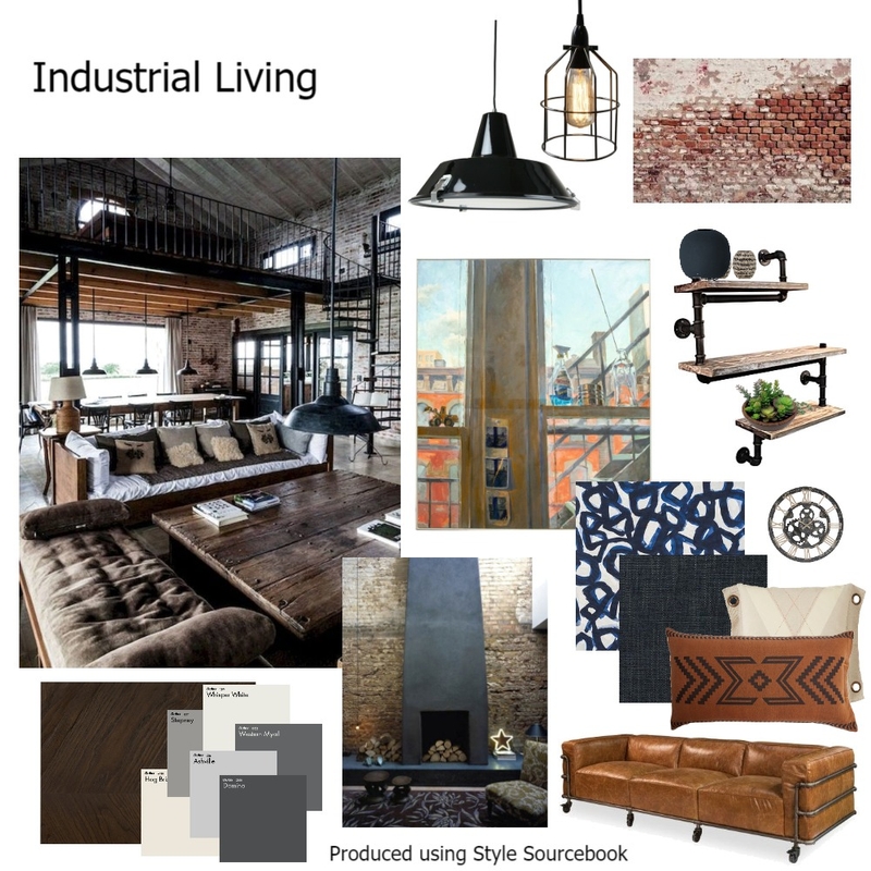 Finished Industrial Living Mood Board Module 3 Mood Board by daretodreaminteriordesign on Style Sourcebook