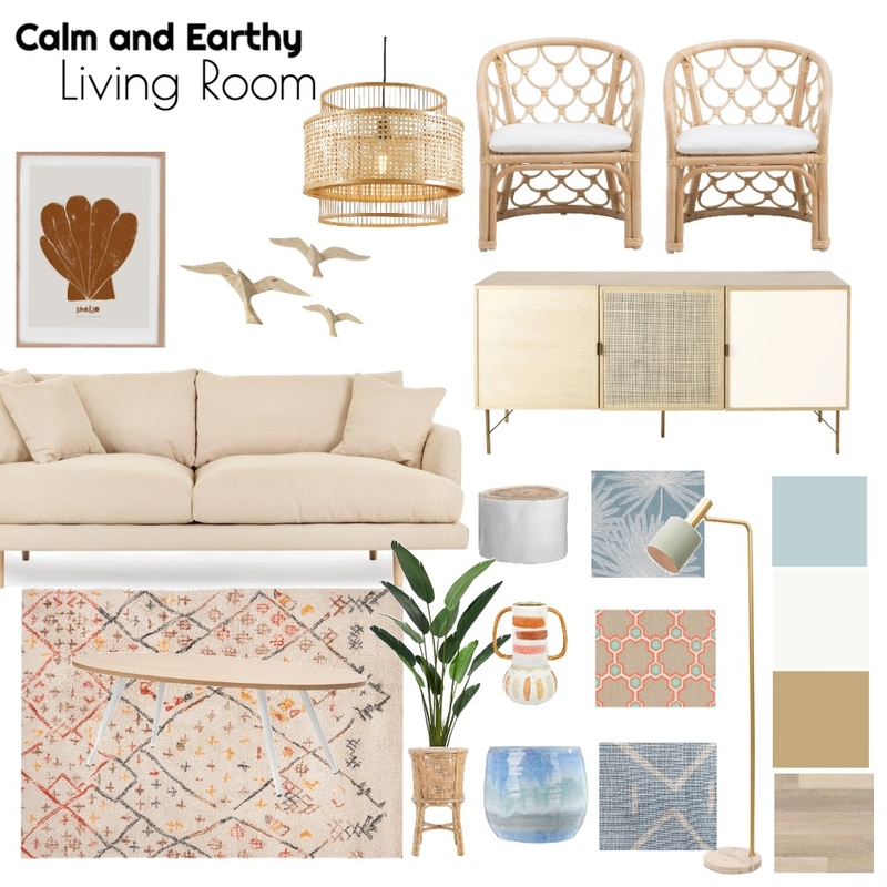 Living Room Blues and Neutrals Mood Board by barbaracoelho on Style Sourcebook