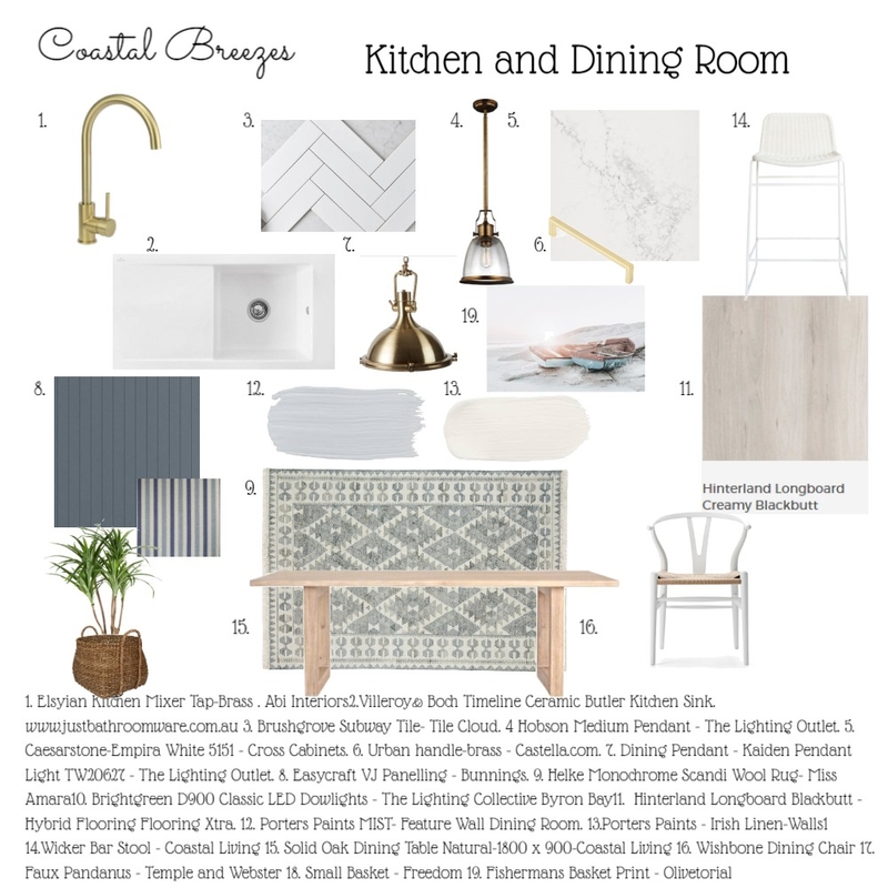 Kitchen Dining Coastal Breezes Mood Board by leoniemh on Style Sourcebook