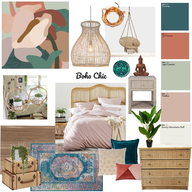Boho Bedroom Mood Board by daretodreaminteriordesign on Style Sourcebook