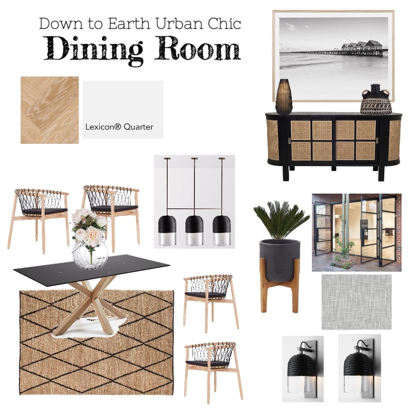 Down to Earth Urban Chic Dining Room Mood Board by Copper & Tea Design by Lynda Bayada on Style Sourcebook