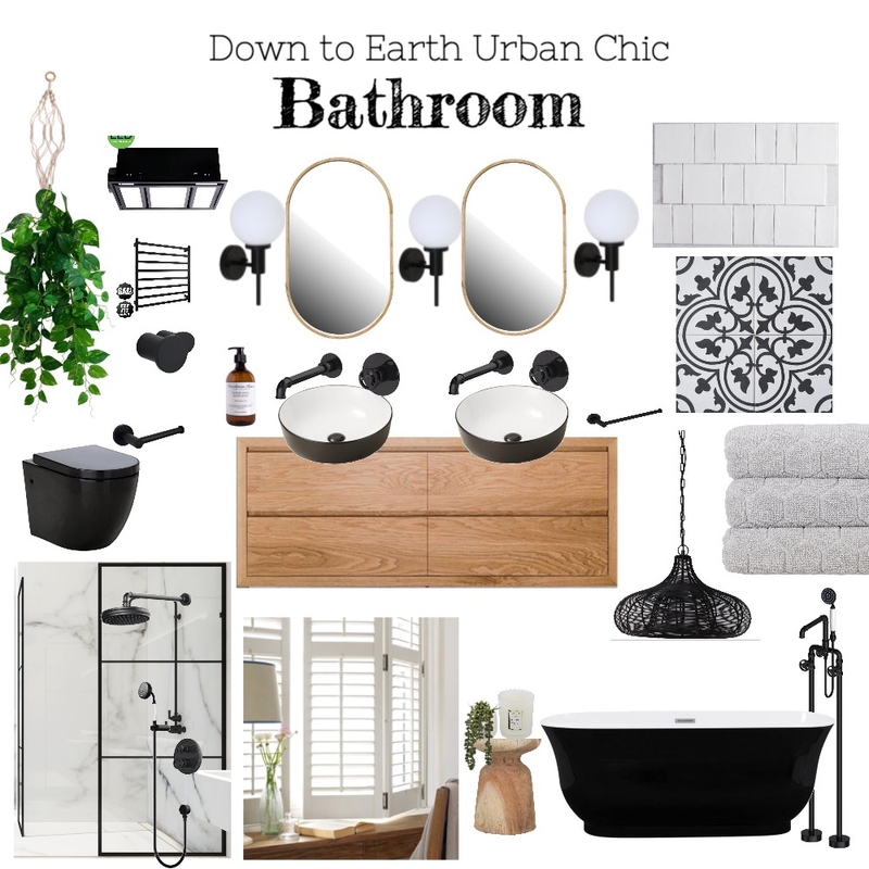 Down to Earth Urban Chic Bathroom Mood Board by Copper & Tea Design by Lynda Bayada on Style Sourcebook