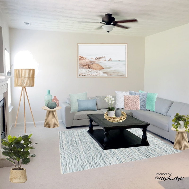 living room coastal blues pink - Tracey Mood Board by stephc.style on Style Sourcebook