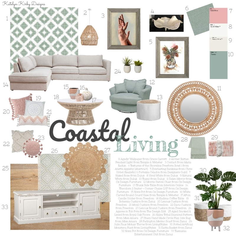Coastal Living (Original Art) Mood Board by Katelyn Kirby Interior Design on Style Sourcebook