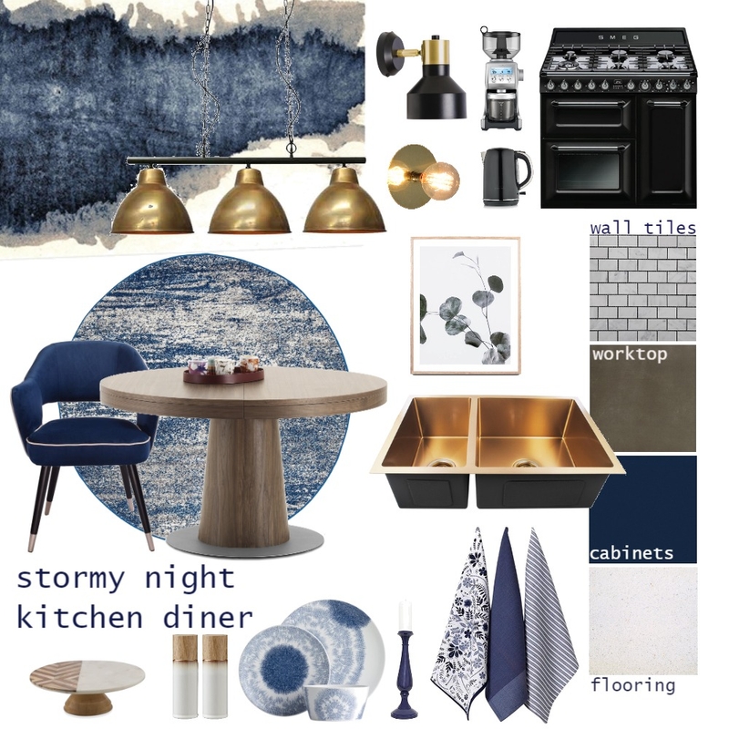 stormy night kitchen - diner Mood Board by sadiesinteriors on Style Sourcebook