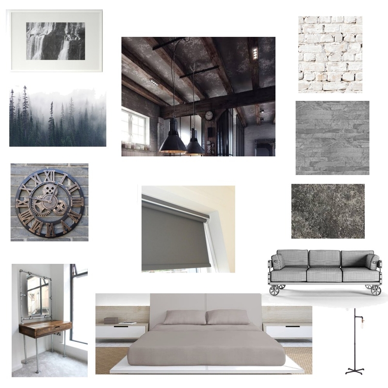 Industrial Themed Bedroom Mood Board by shahsyedsohail on Style Sourcebook