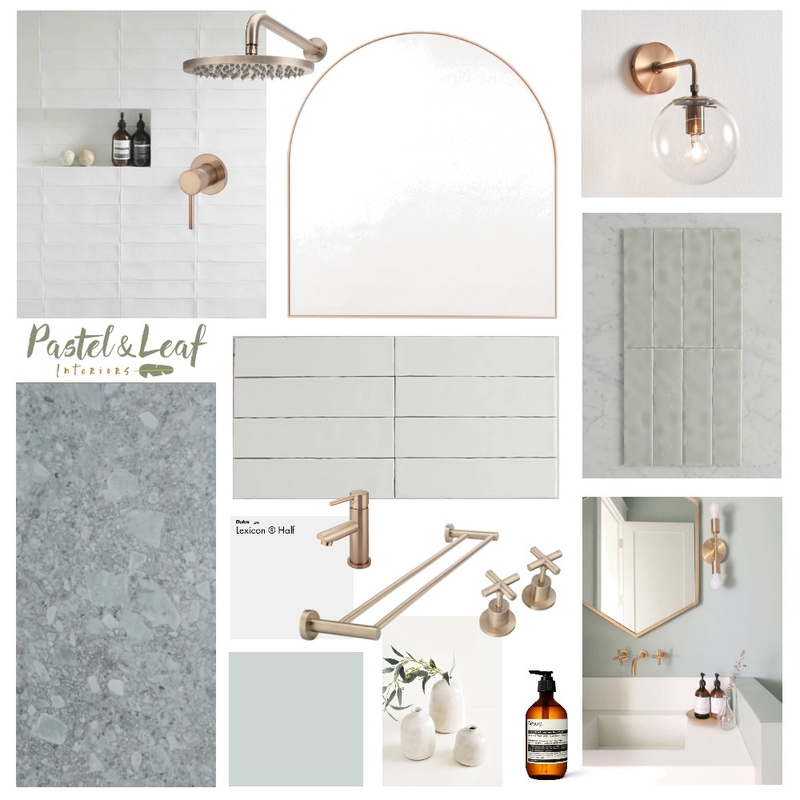 White & Sage Bathroom Mood Board by Pastel and Leaf Interiors on Style Sourcebook