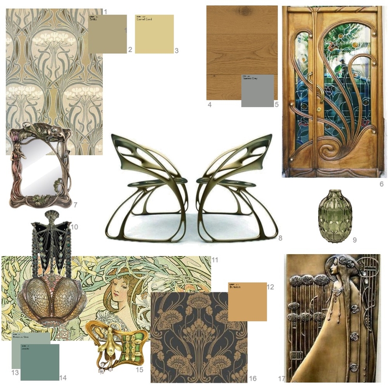 Art Nouveau Mood Board by michelle@cmbar.net on Style Sourcebook