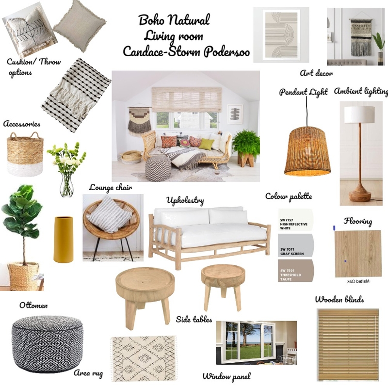 Candace Podersoo Boho Natural living style Mood Board by Candace- Storm on Style Sourcebook