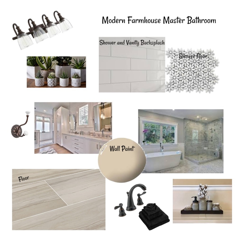 Modern Farmhouse Master Bath Mood Board by SarraG on Style Sourcebook