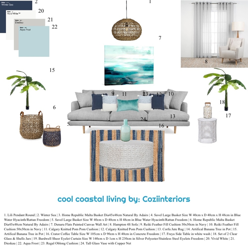 Coastal Living Mood Board by coziinteriors_staging on Style Sourcebook
