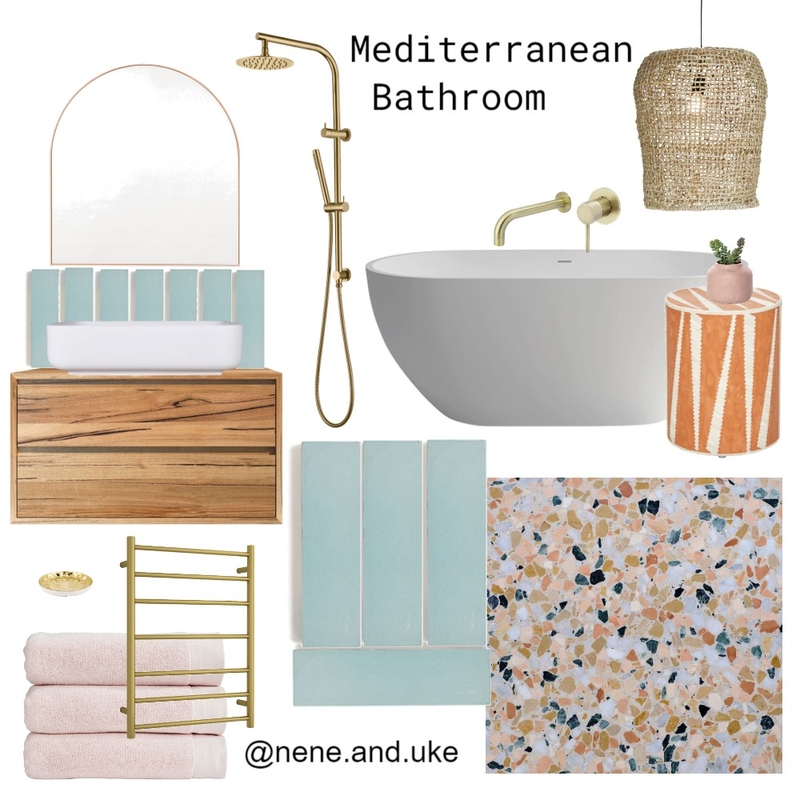 Mediterranean Bathroom Mood Board by nene&uke on Style Sourcebook