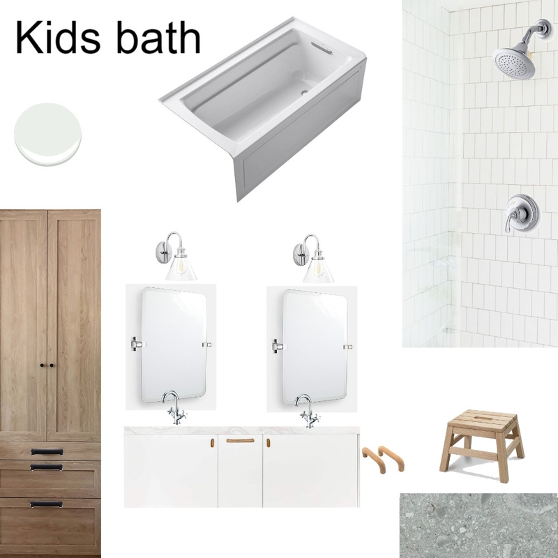 Kids bath stacked subway with terazzo Mood Board by knadamsfranklin on Style Sourcebook