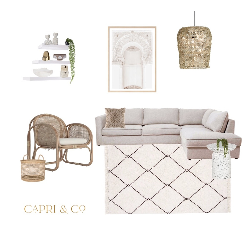 neutral living room Mood Board by Capri & Co Interiors on Style Sourcebook
