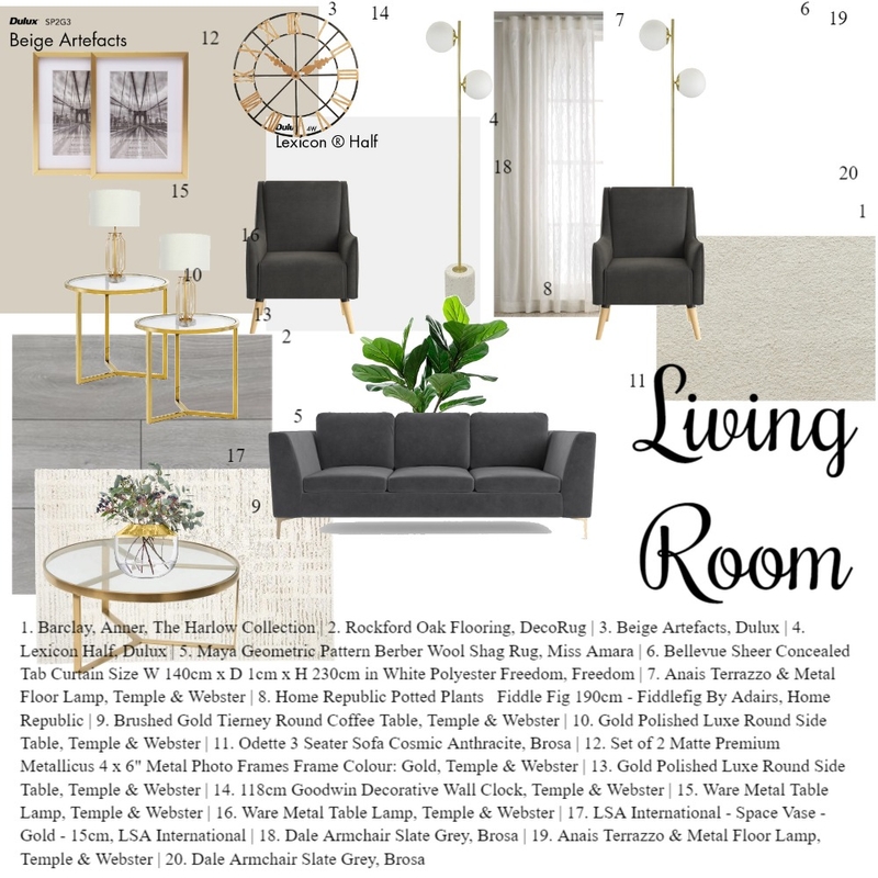 Joanne - Gold Accents Mood Board by Tamz on Style Sourcebook