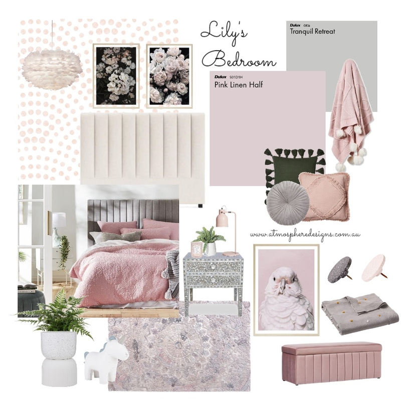 Lily's Tween Bedroom Makeover Mood Board by Atmosphere Designs on Style Sourcebook