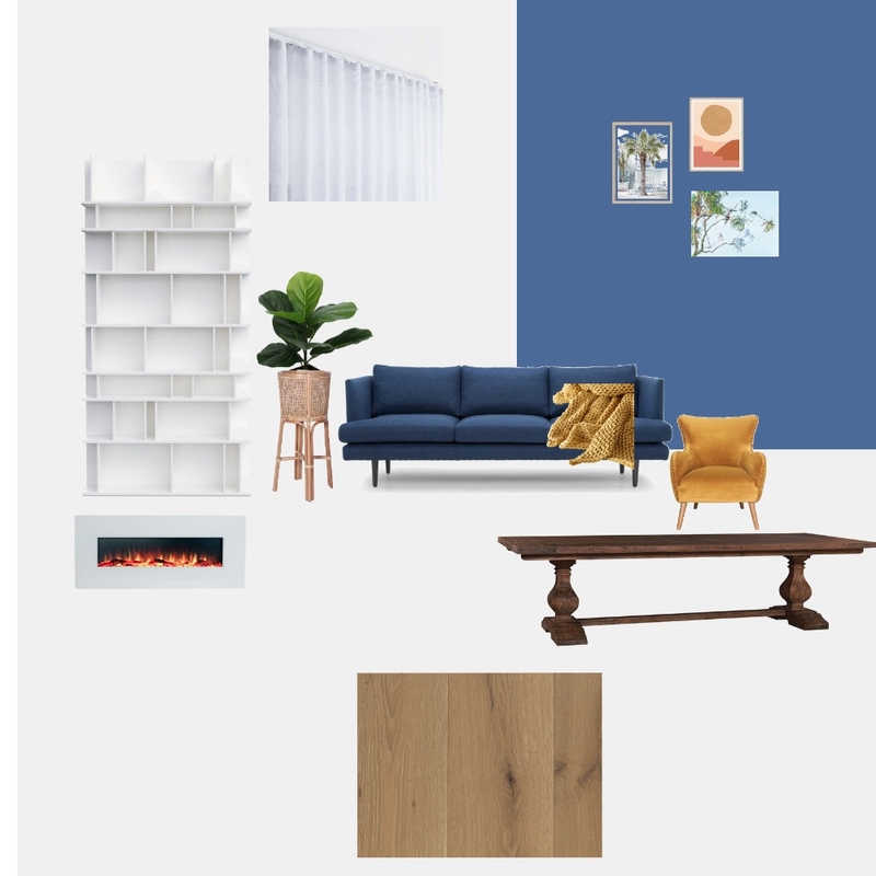 Гостиная с синим диваном Mood Board by lella on Style Sourcebook