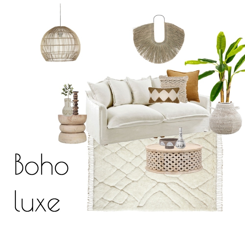 Boho-luxe living room Mood Board by NR on Style Sourcebook