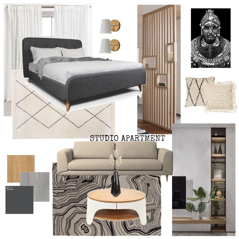 Ethnic Contemporary Studio Apartment Mood Board by Corine E. Phillips on Style Sourcebook