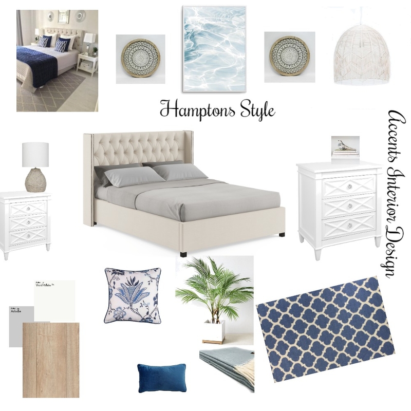 Hamptons Bedroom Mood Board by Accents Interior Design on Style Sourcebook