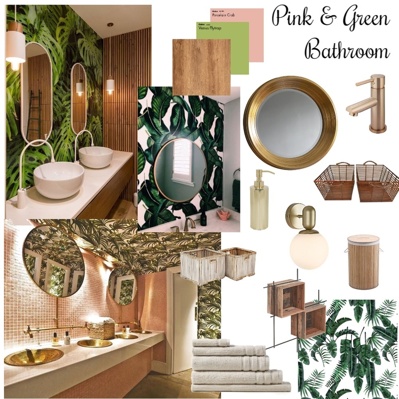 Pink & Green Bathroom Mood Board by rachweaver21 on Style Sourcebook