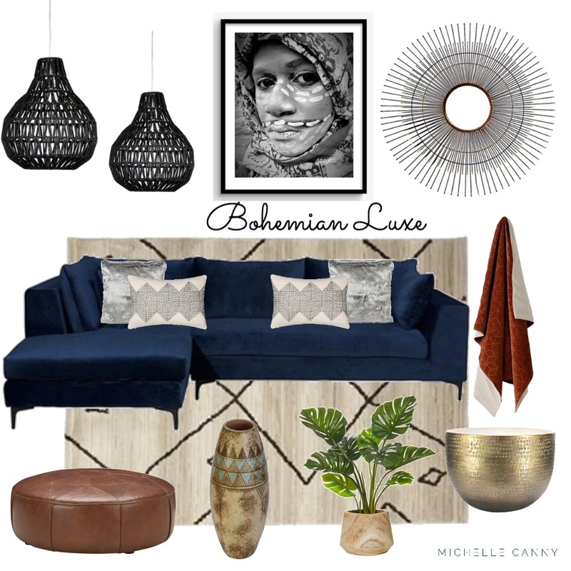 Bohemian Luxe Mood Board by Michelle Canny Interiors on Style Sourcebook