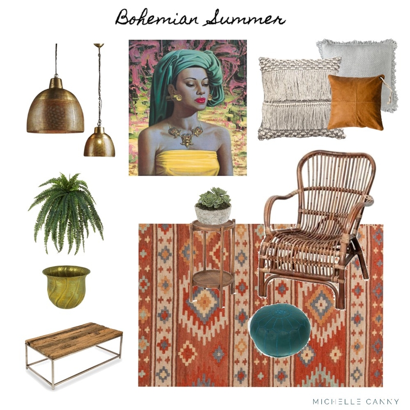 Bohemian Summer Mood Board by Michelle Canny Interiors on Style Sourcebook