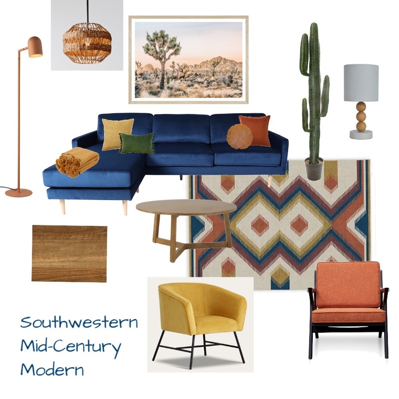 Southwestern Mid-Century Modern Mood Board by Jess Lazell on Style Sourcebook