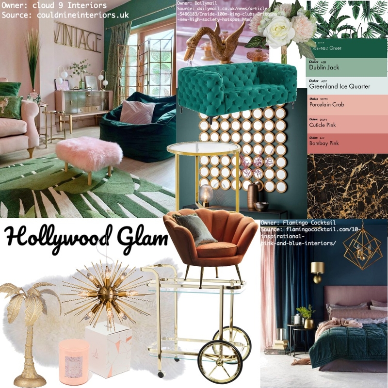 HOLLYWOOD GLAM Mood Board by bellemurphybowen on Style Sourcebook