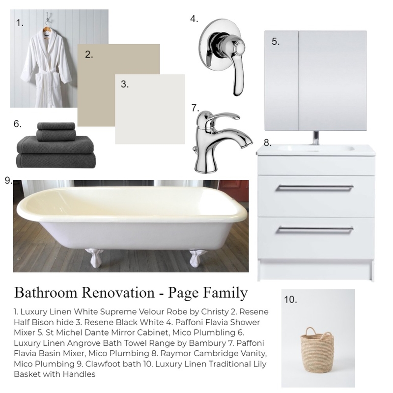 Bathroom Renovation - Page Family Mood Board by Christina Clifford on Style Sourcebook
