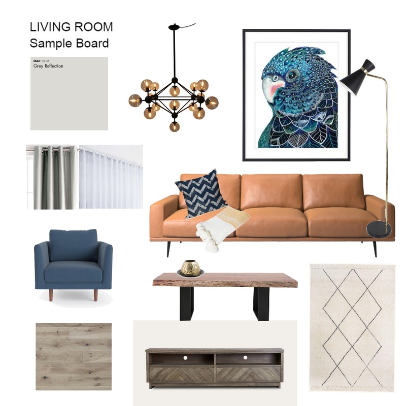 Living Room Sample Board Mood Board by vingfaisalhome on Style Sourcebook