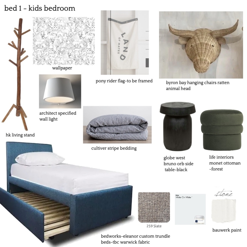 Bed 1 Kids Bedroom Mood Board by RACHELCARLAND on Style Sourcebook