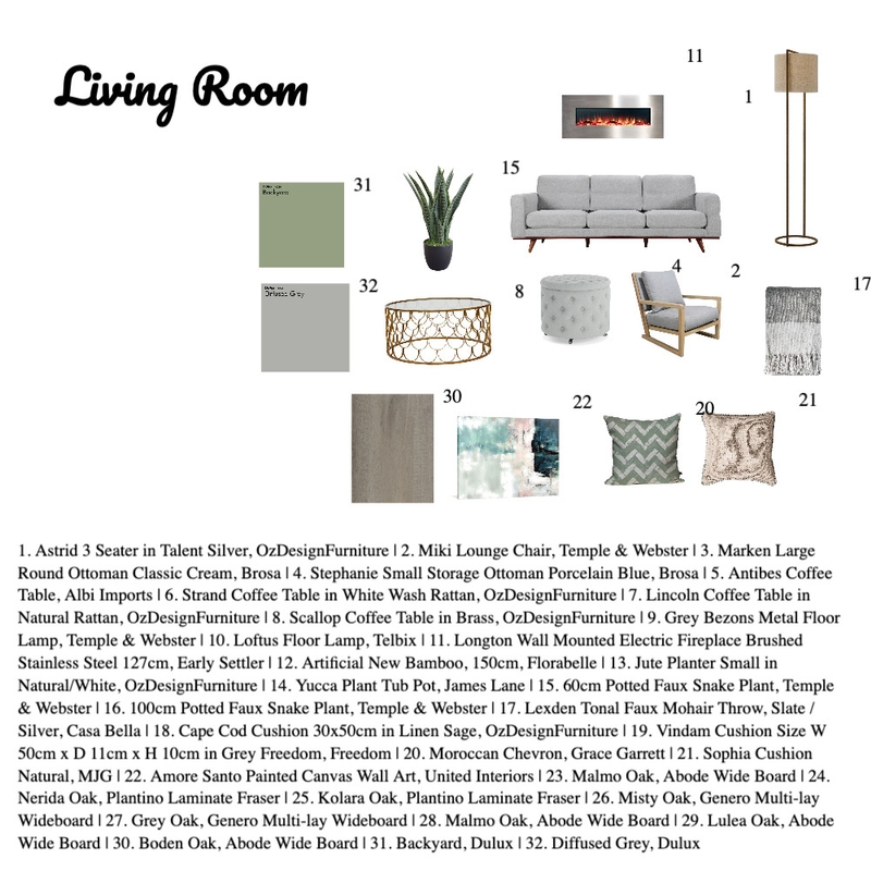 Living Room Mood Board Mood Board by Cristinella on Style Sourcebook