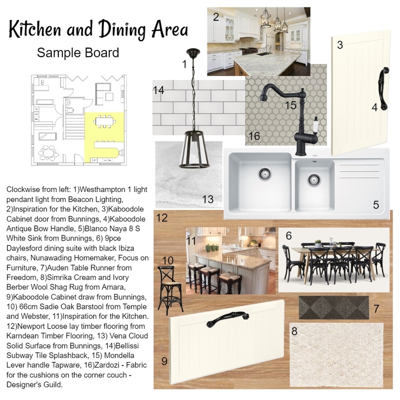 Kitchen and Dinning area Mood Board by Michelle Baker on Style Sourcebook