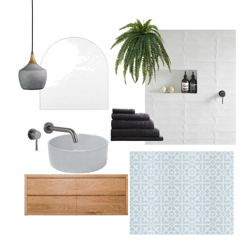 Palm Beach Tile Bathroom with Gunmetal Mood Board by Two By Two Design on Style Sourcebook