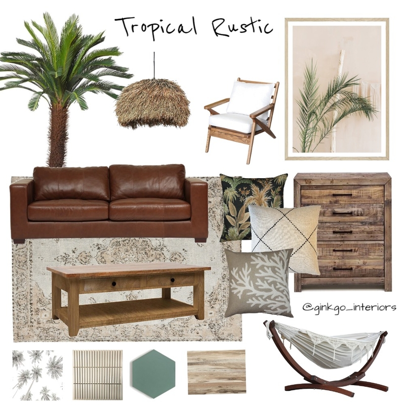 Tropical Rustic Mood Board by Ginkgo Interiors on Style Sourcebook