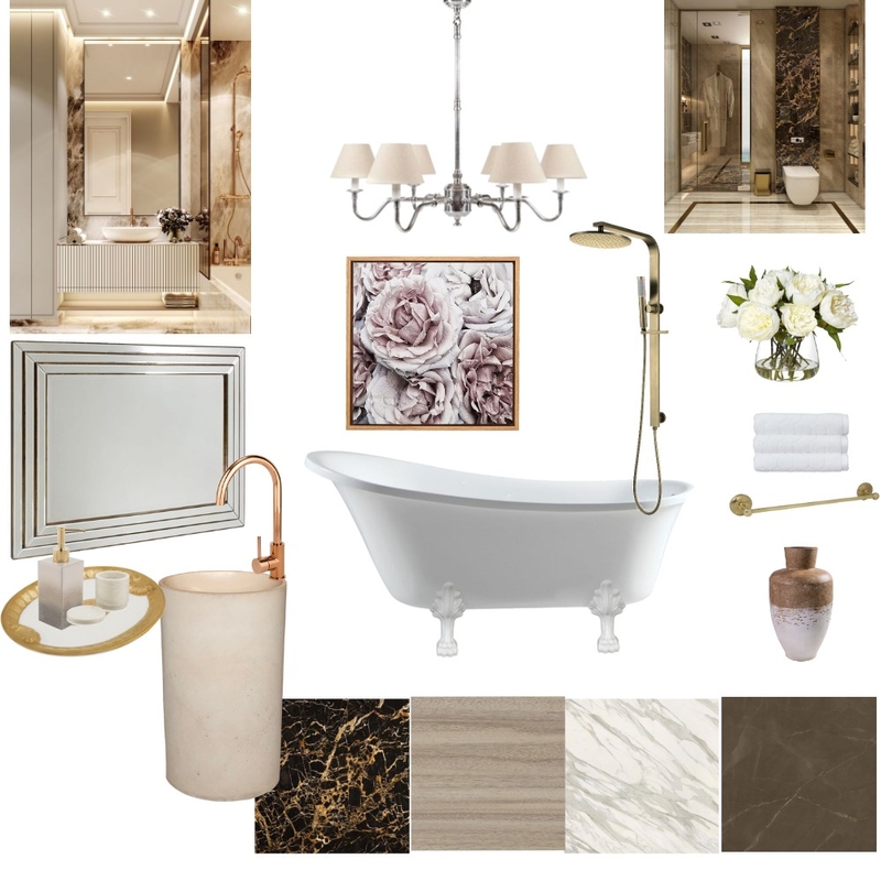 Design In Progress: Neoclassical Bathroom Mood Board by Zerie Rico on Style Sourcebook