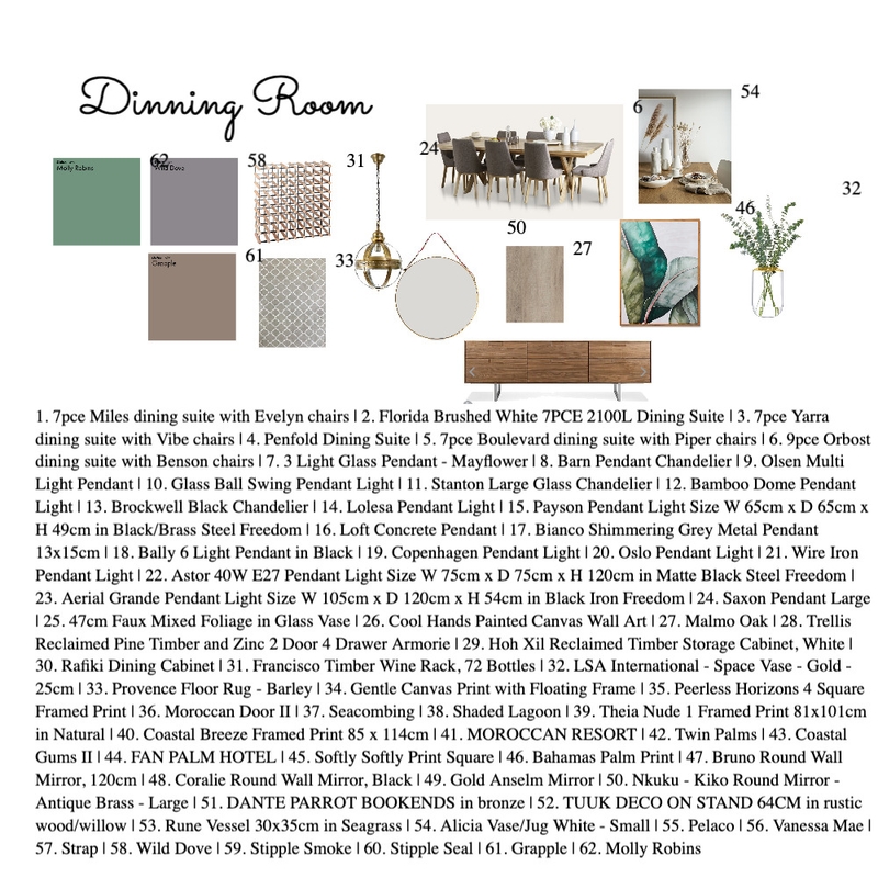 Dinning Room Mood Board Mood Board by Cristinella on Style Sourcebook