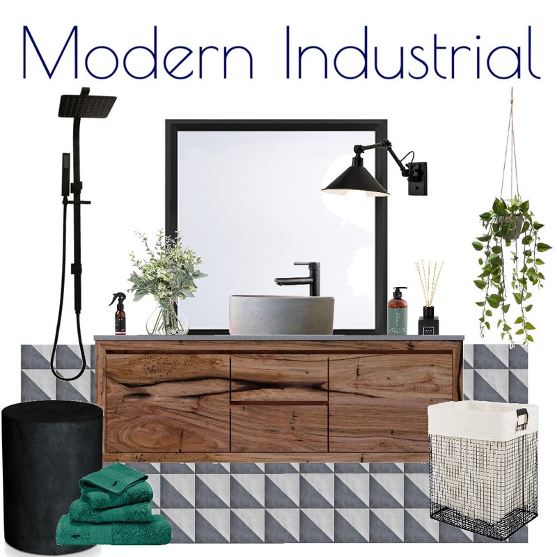 Modern Industrial Bathroom Mood Board by Kohesive on Style Sourcebook