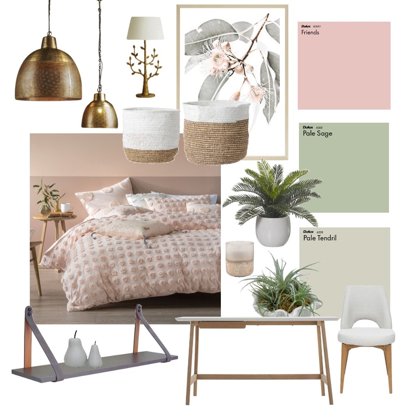 Sage and Blush bedroom/study Mood Board by AlannahHolle on Style Sourcebook