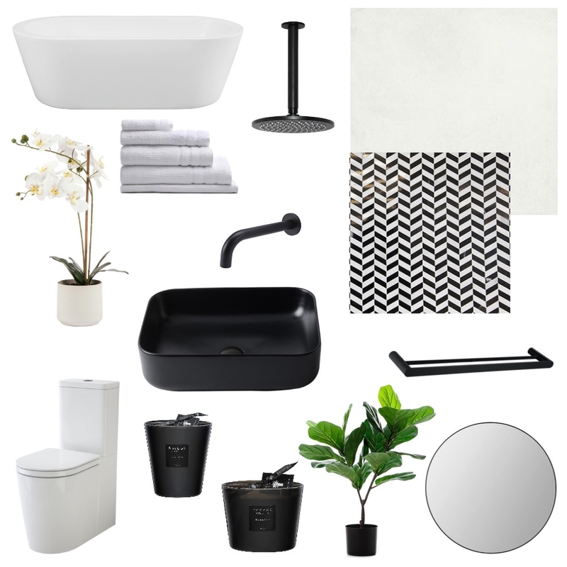 Black and White Bathroom Mood Board by aperch on Style Sourcebook