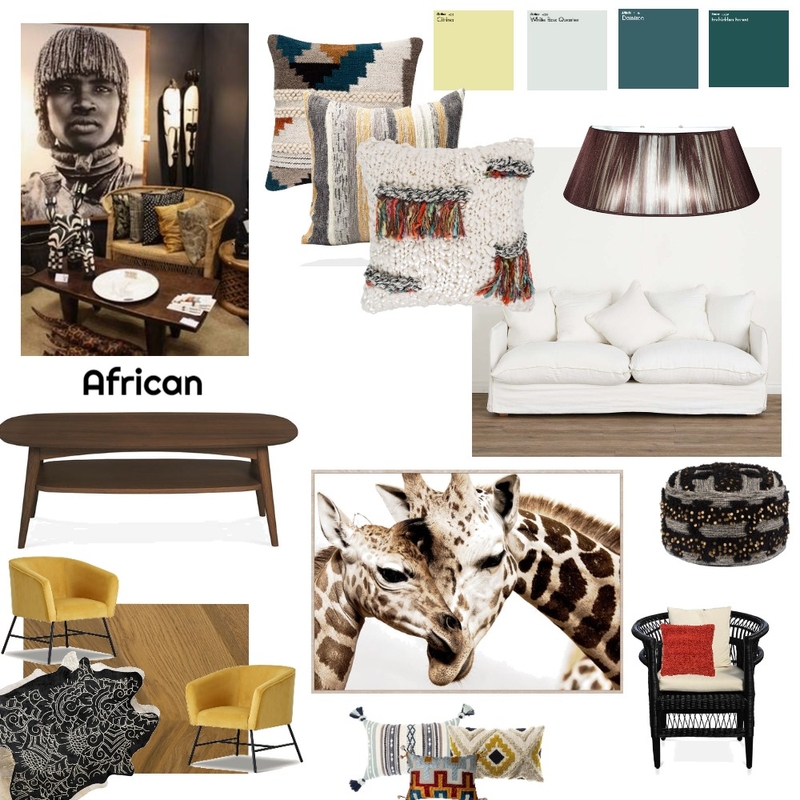 Moody African Mood Board by Heidi W Design on Style Sourcebook
