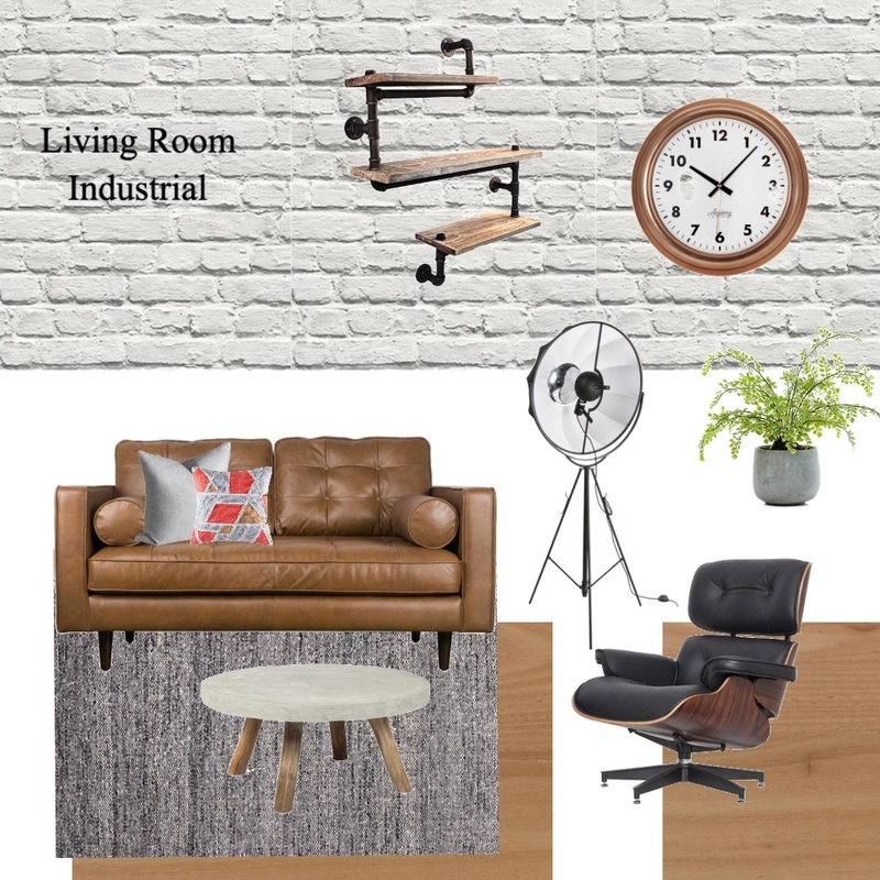 Industrial Living Room Mood Board by Dreamfin Interiors on Style Sourcebook