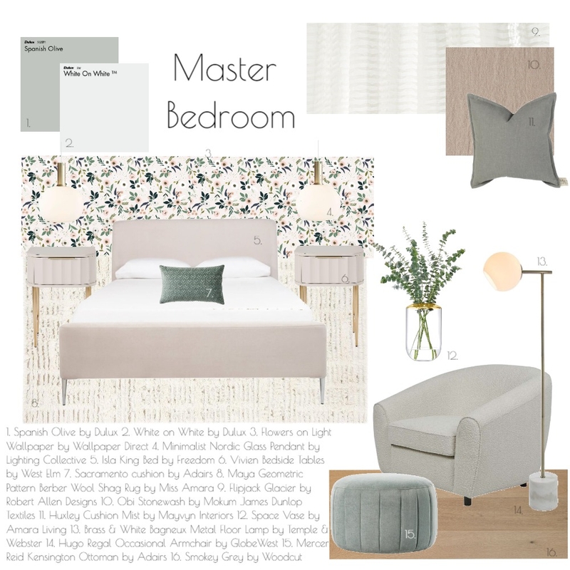 Master Bedroom Mood Board by Two By Two Design on Style Sourcebook