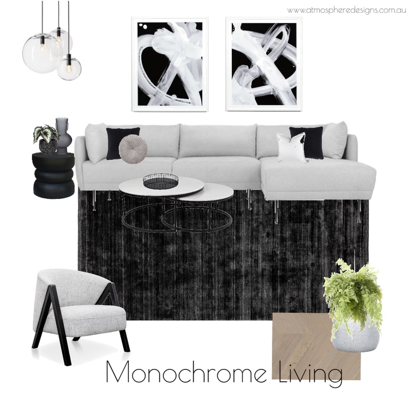 Monochrome Living Mood Board by Atmosphere Designs on Style Sourcebook
