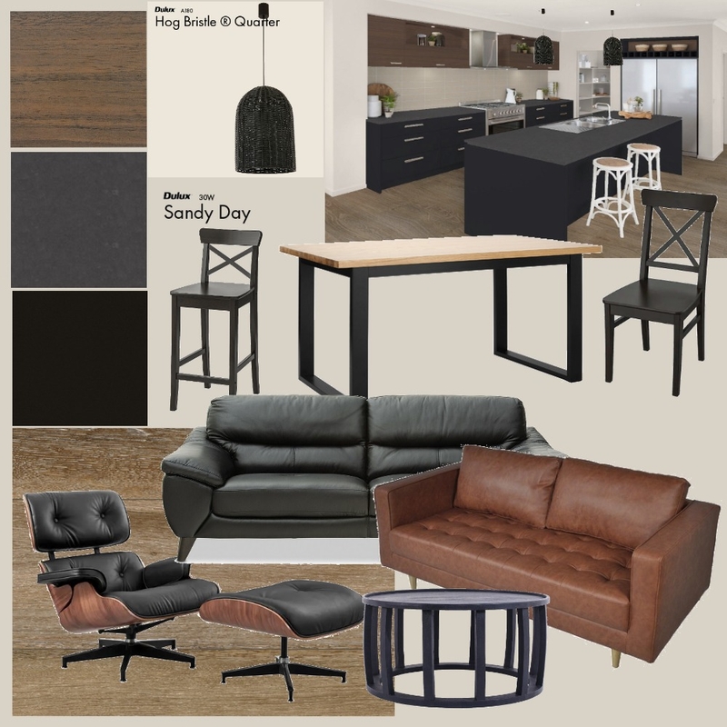 M&R Kitchen Dining Living Black Leather Mood Board by saresbizzy on Style Sourcebook