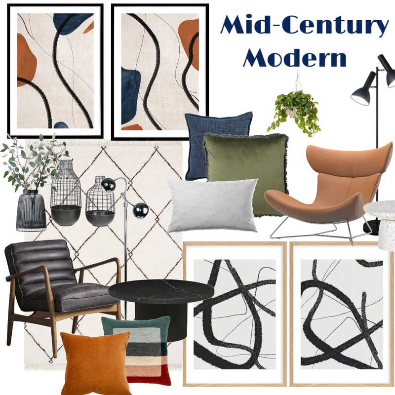 Mid-Century Modern Mood Board by Courtenee Camilleri on Style Sourcebook