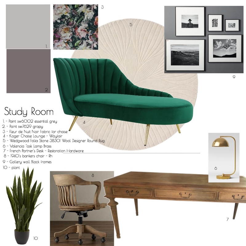 Study Room  - Module 9 Mood Board by mahrich on Style Sourcebook