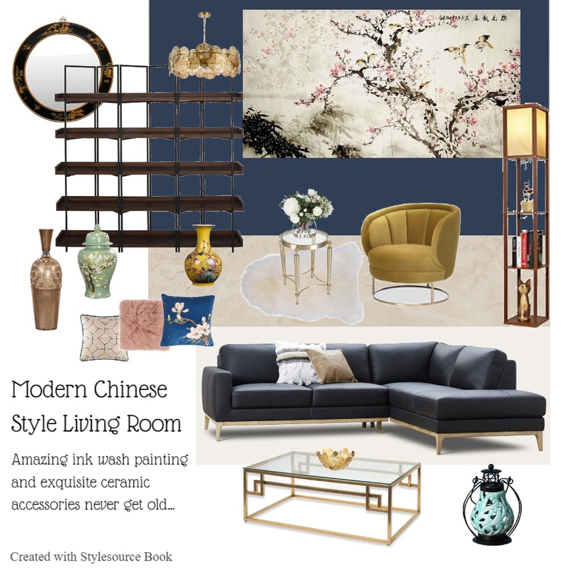 Modern Chinese Style Living Room Mood Board by laurenxhjk on Style Sourcebook