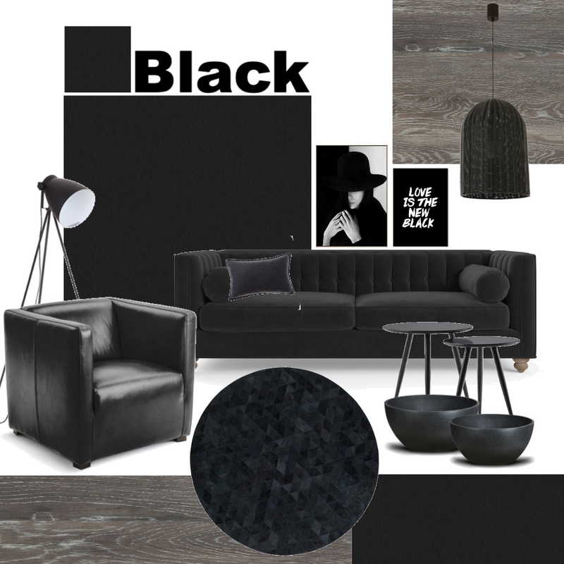 Black Mood Board by ideenreich on Style Sourcebook